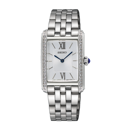 Seiko Ladies Watch Silver Dial Crystal Set Quartz SWR091P1