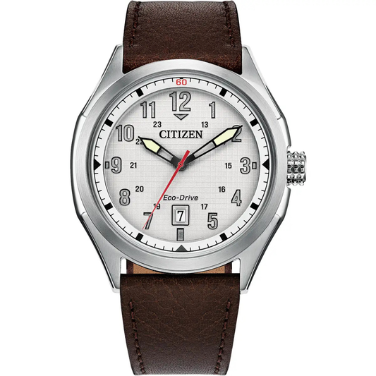 Citizen Terra Force Eco-Drive Brown Strap Watch AW1890-19B