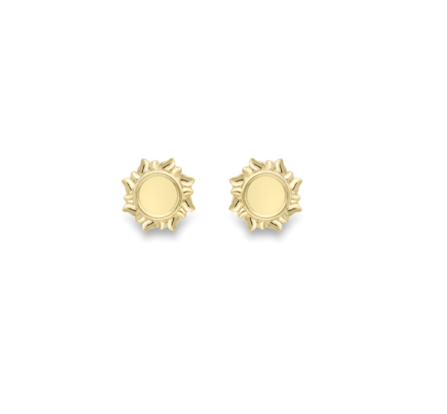 9ct Yellow Gold Sunshine Stud Earrings