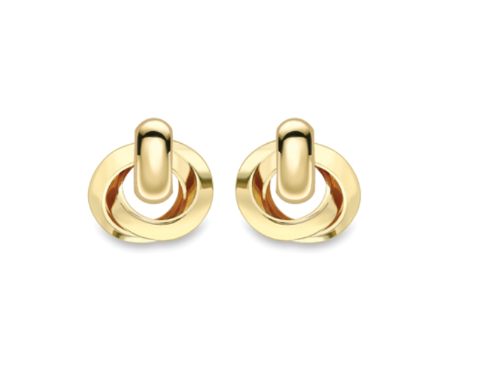9ct Yellow Gold Three Strand Stud Earrings