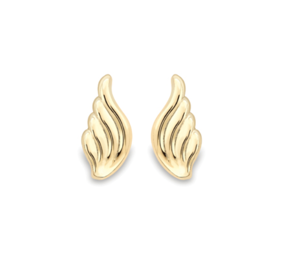 9ct Yellow Gold Angel Wings Stud Earrings