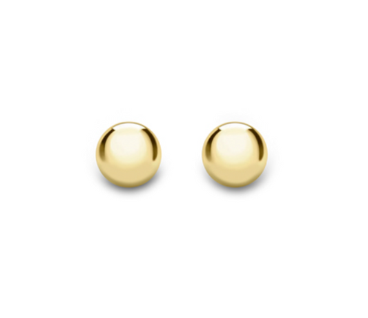 9ct Yellow Gold 6mm Polish Ball Stud Earrings
