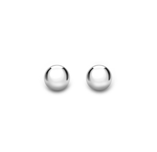 9ct White Gold 4mm Polished Ball Stud Earrings