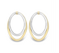 9ct White and Yellow Gold Oval Drop Earrings