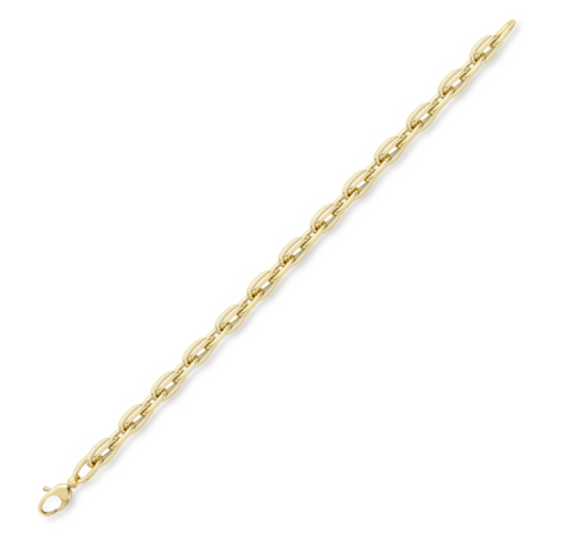 9ct Yellow Gold Rope Hollow Link Bracelet