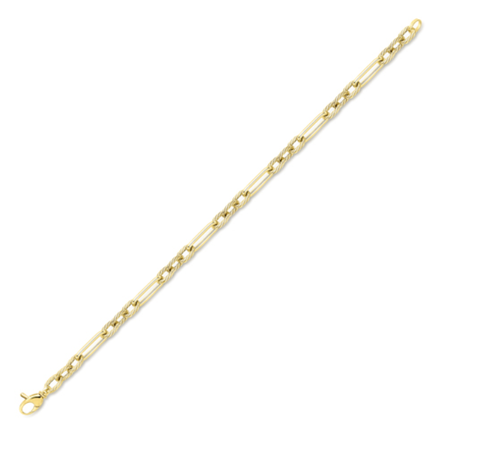 9ct Yellow Gold Twist & Oval Hollow Bracelet