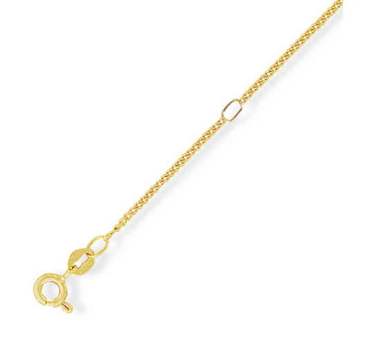 9ct Yellow Gold 16-18" Adjustable Flat Curb Chain