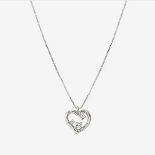 Nomination Dreams Beats Heart Necklace in Sterling Silver with Cubic Zirconia 242602/004