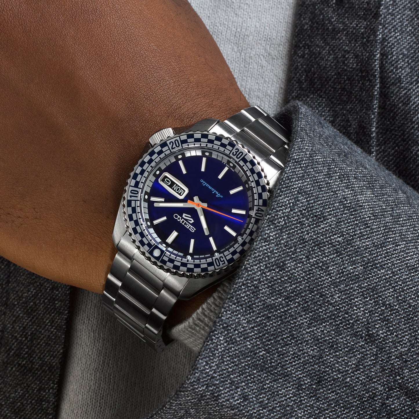 Seiko 5 Checkered Flag Navy Dial Watch SRPK65K1
