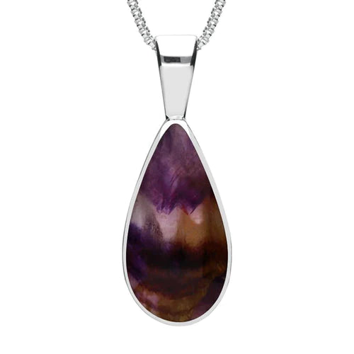 Derbyshire Blue John Sterling Silver Pear Necklace