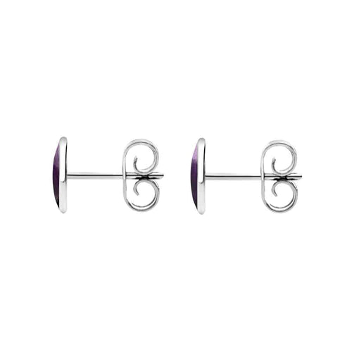 Derbyshire Blue John Sterling Silver Oval Stud Earrings
