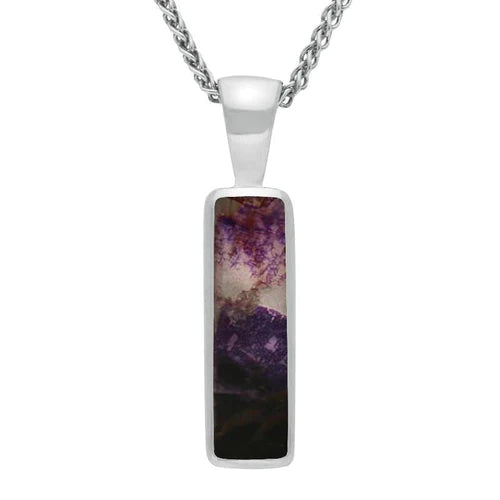 Derbyshire Blue John Oblong Bar Necklace