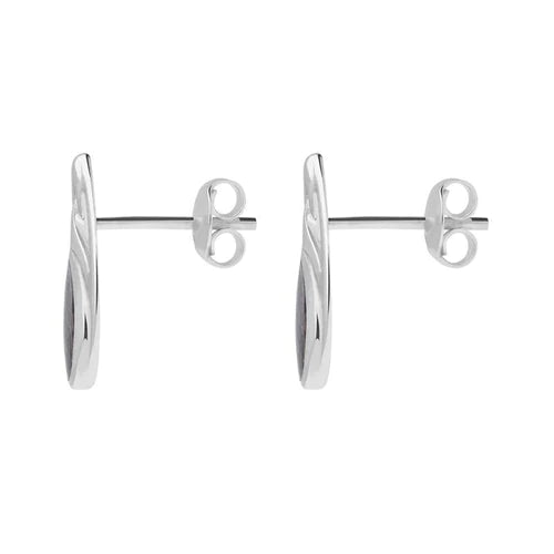 Derbyshire Blue John Sterling Silver Knot Pear Stud Earrings