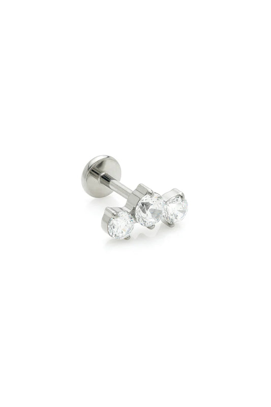 Tish Lyon Labret Titanium Three Stone Shaped Stud Earrings