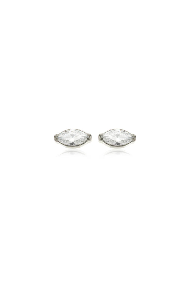 Tish Lyon Labret Titanium Marquise Stud Earrings