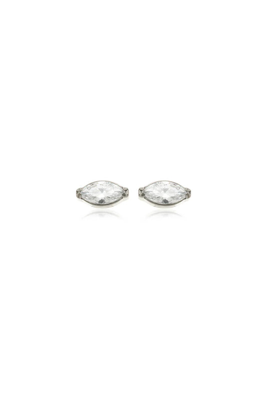 Tish Lyon Labret Titanium Marquise Stud Earrings
