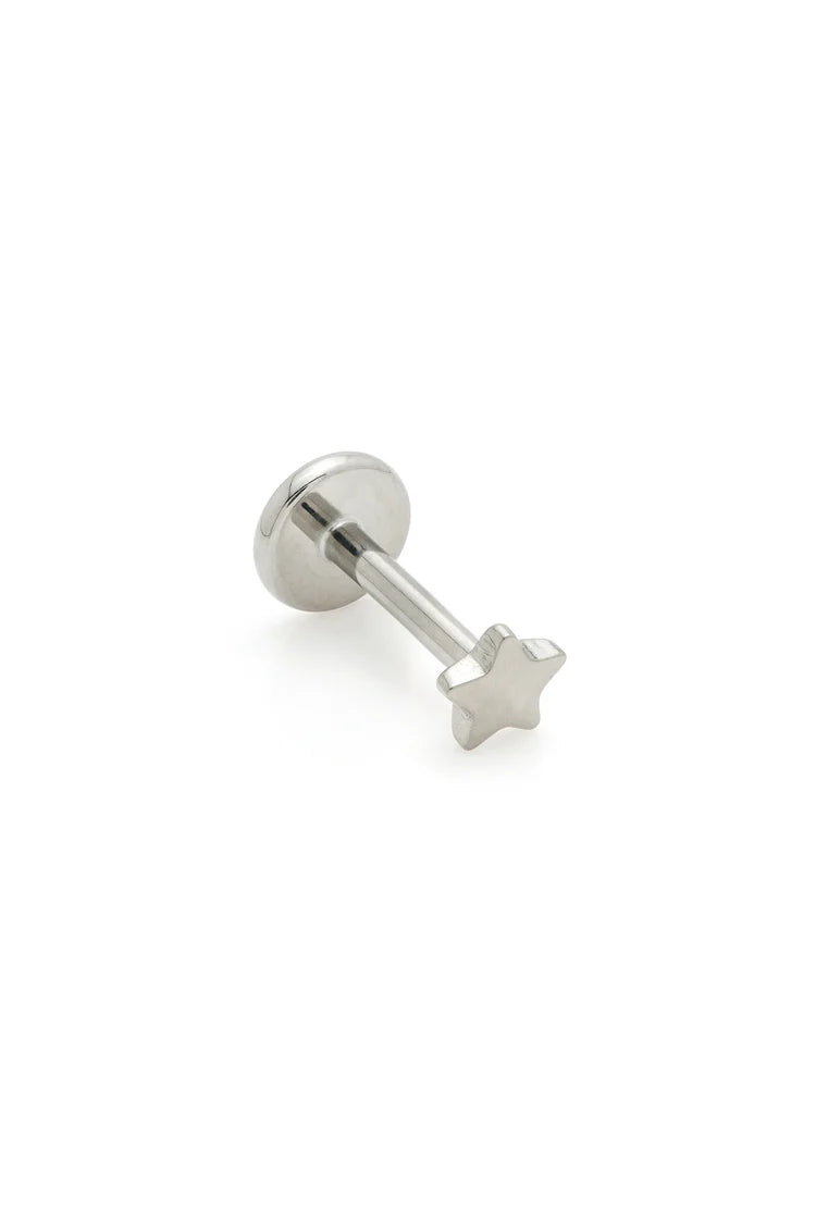 Tish Lyon Labret Titanium Mini Star Stud Earrings
