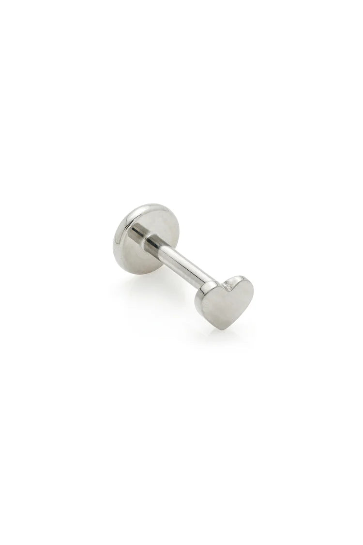 Tish Lyon Labret Titanium Mini Heart Stud Earrings