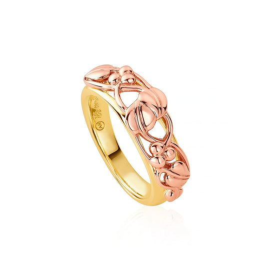 Clogau 9ct Yellow and Rose Gold Tree Of Life Ring Size O TLR