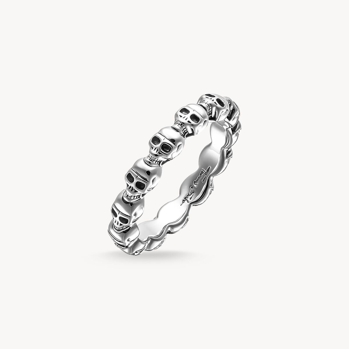 Thomas Sabo Sterling Silver Skull Ring Size 58 TR1922-001-12