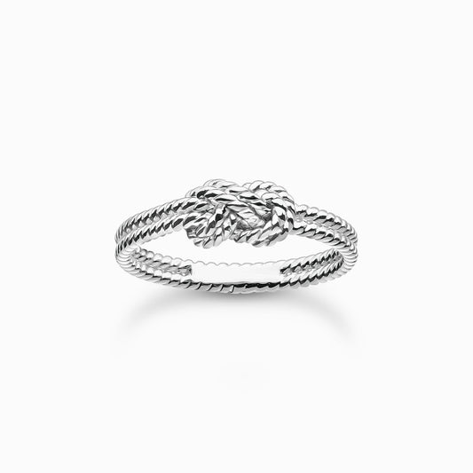 Thomas Sabo Sterling Silver Two Row Knot Ring Size 50 TR2399-001-21