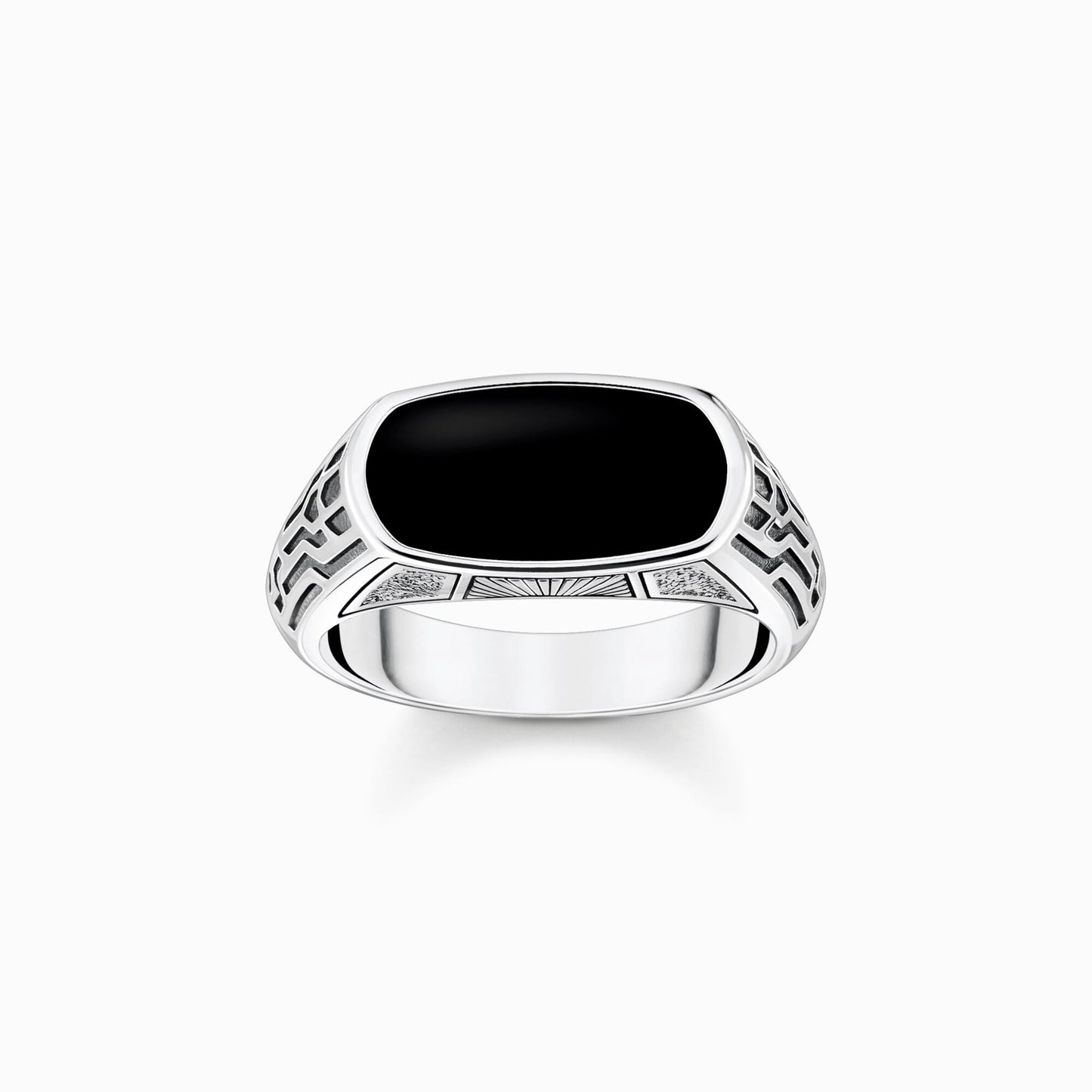Thomas Sabo Oval Black Onyx Rebel Signet Ring