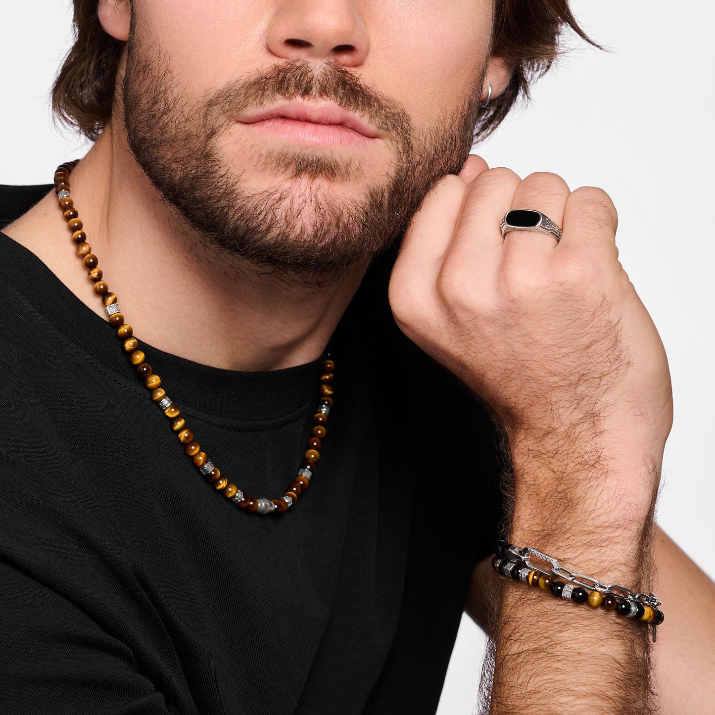Thomas Sabo Oval Black Onyx Rebel Signet Ring
