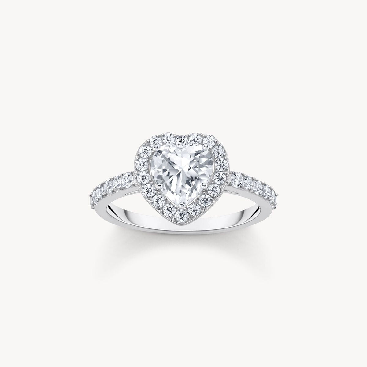Thomas Sabo Sterling Silver Cubic Zirconia Heart Cluster Ring Size 54 TR2477-051-14