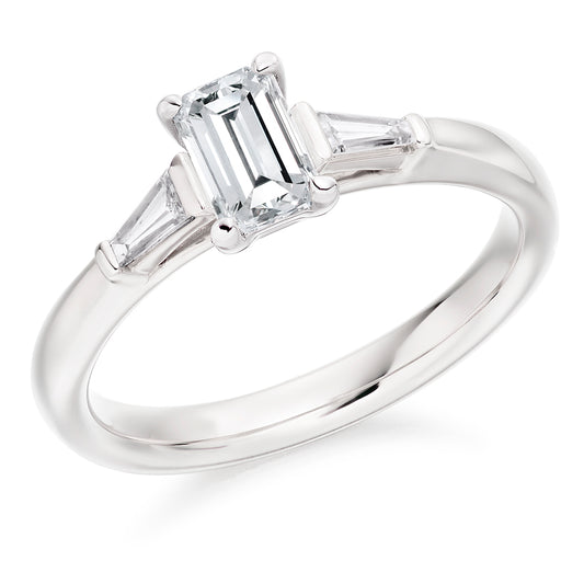 Platinum Three Stone 0.67ct Diamond Ring