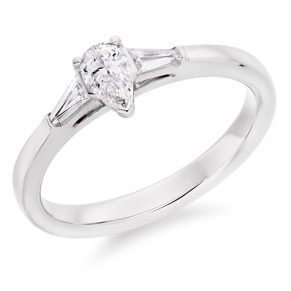 Platinum Three Stone 0.48ct Diamond Ring