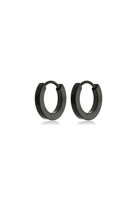 Tish Lyon Black Rhodium Titanium 8mm Hoop Earrings