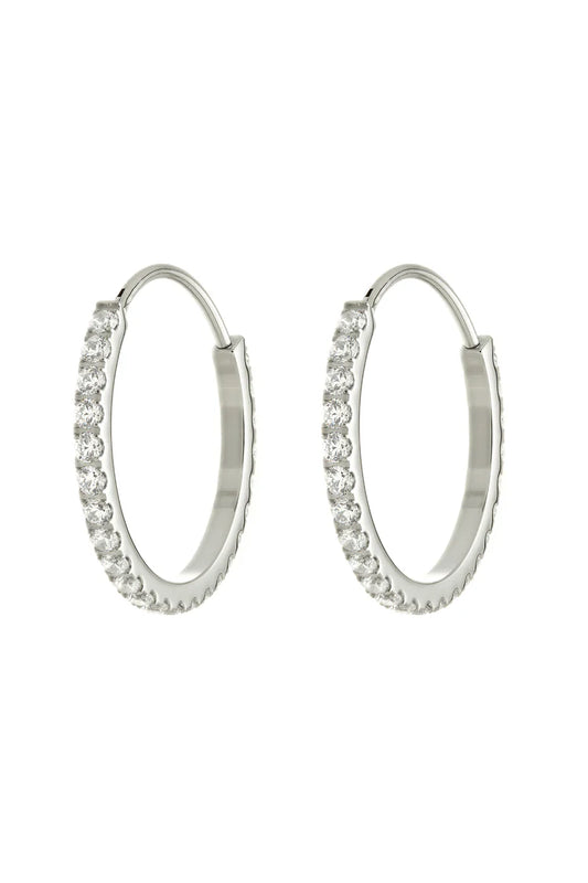 Tish Lyon Titanium 12mm Crystal Hoop Earrings