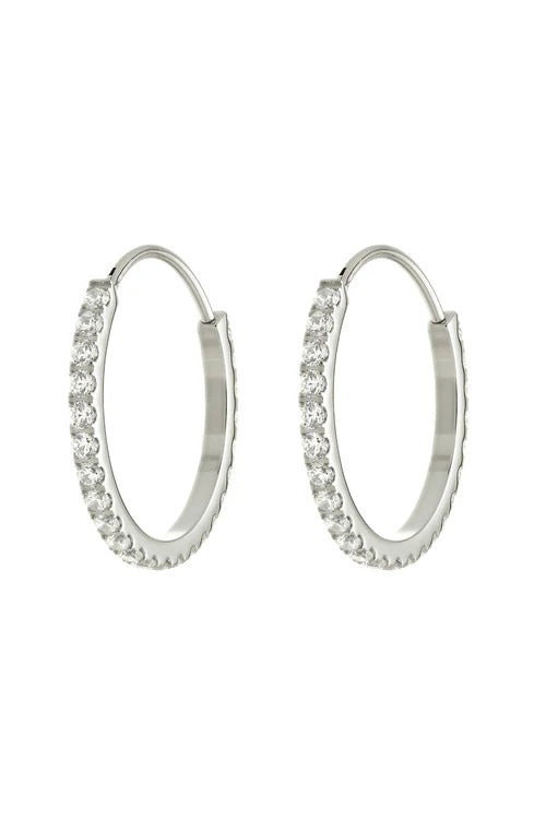 Tish Lyon Titanium Crystal Hoop Earrings 18mm