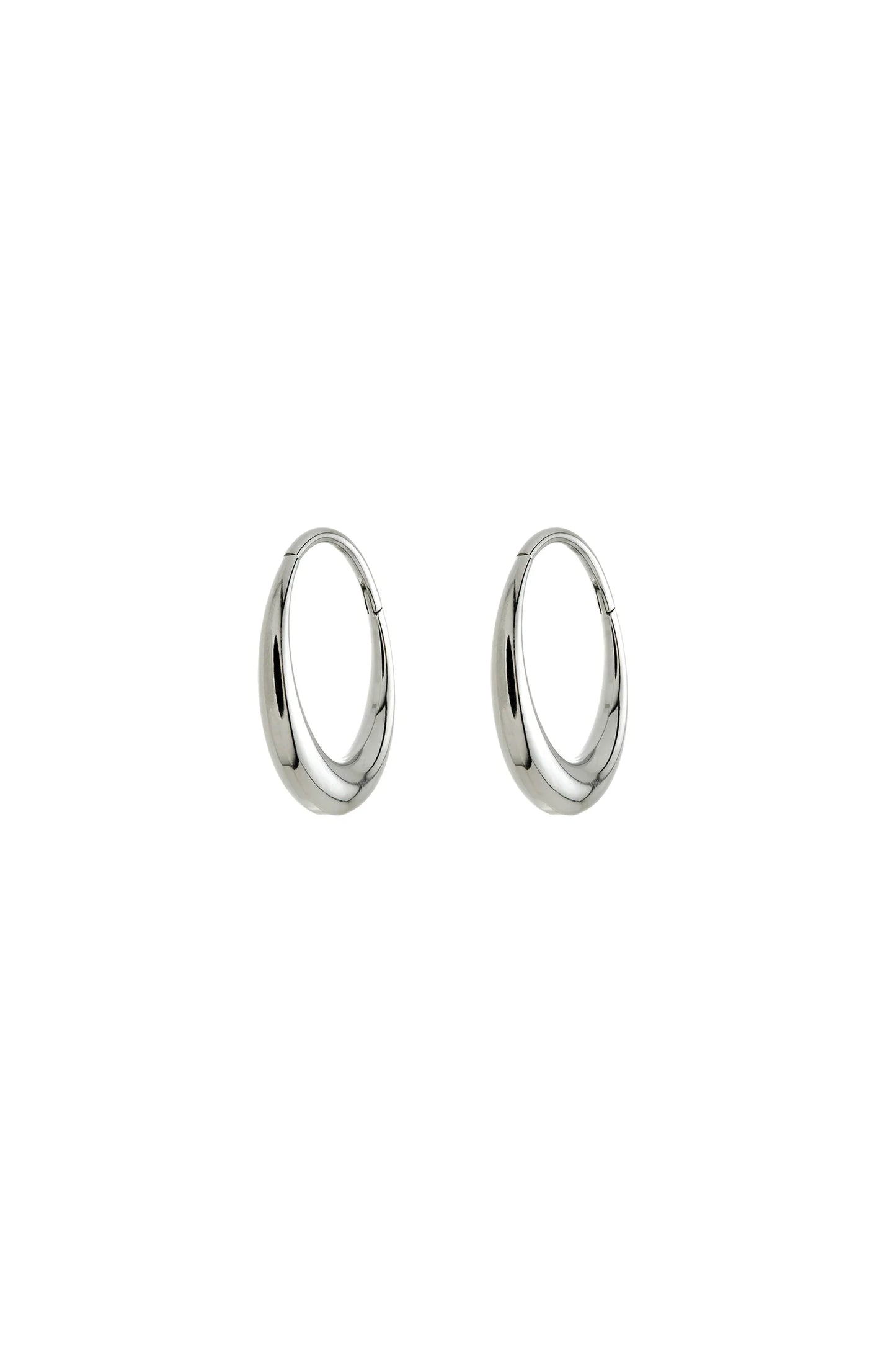 Tish Lyon Titanium 10mm Hollow Hoop Earrings