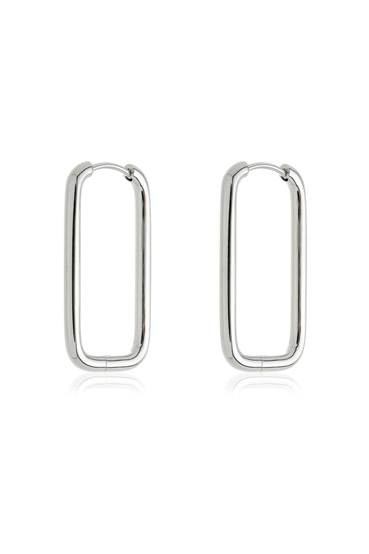 Tish Lyon Titanium Rectangular Slim Hoop Earrings