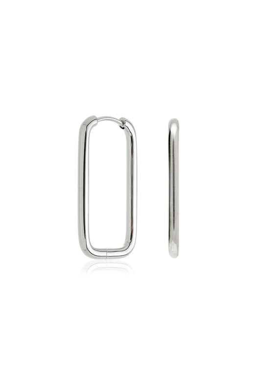 Tish Lyon Titanium Rectangular Slim Hoop Earrings