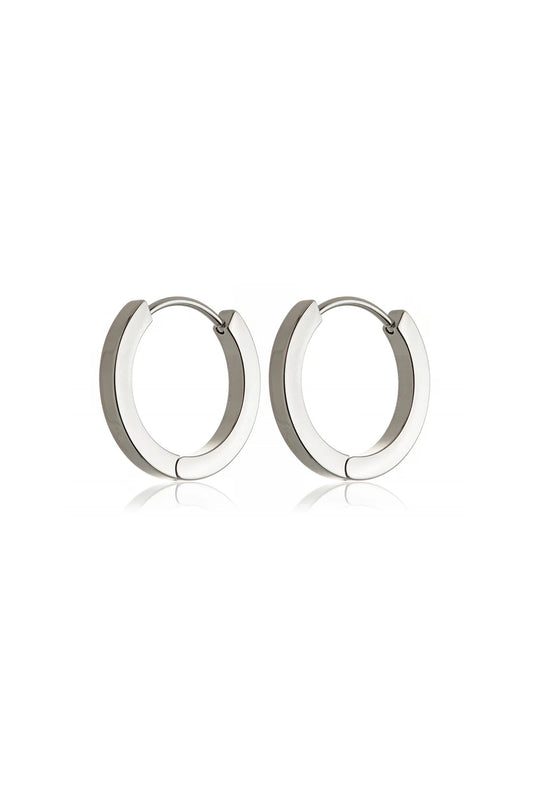 Tish Lyon Titanium 12mm Plain Hoop Earrings