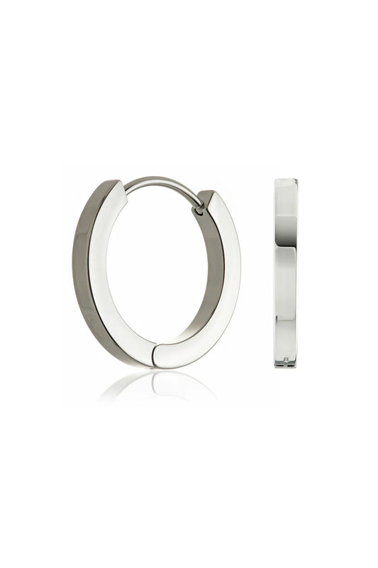 Tish Lyon Titanium 12mm Plain Hoop Earrings