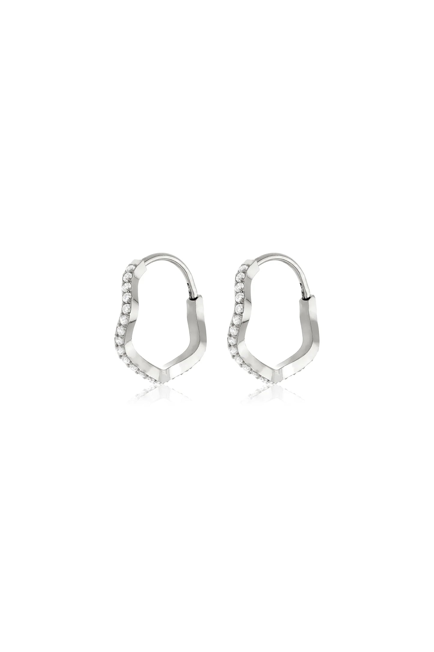 Tish Lyon Titanium Crystal Wavy Hoop Earrings