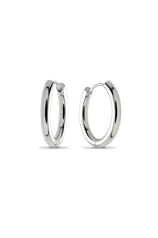 Tish Lyon Titanium 10mm Hollow Tubular Hoop Earrings