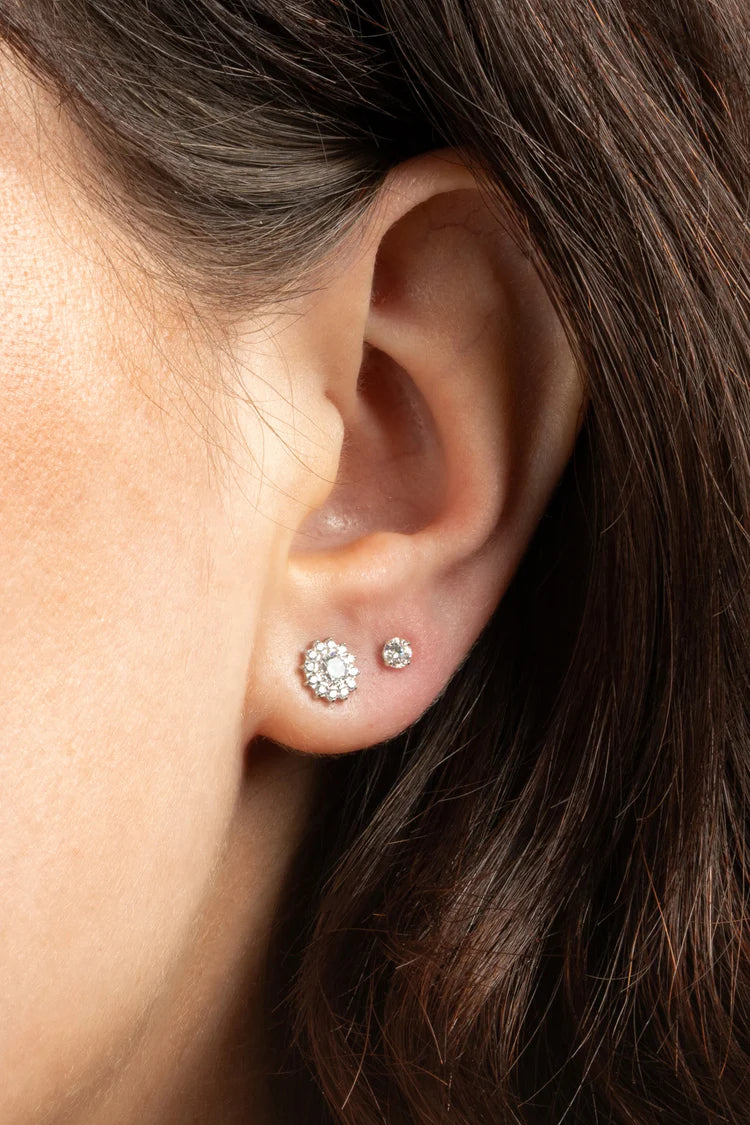 Tish Lyon Round Titanium Cluster Stud Earrings
