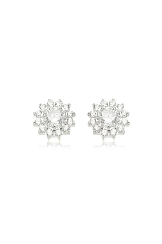 Tish Lyon Round Titanium Cluster Stud Earrings