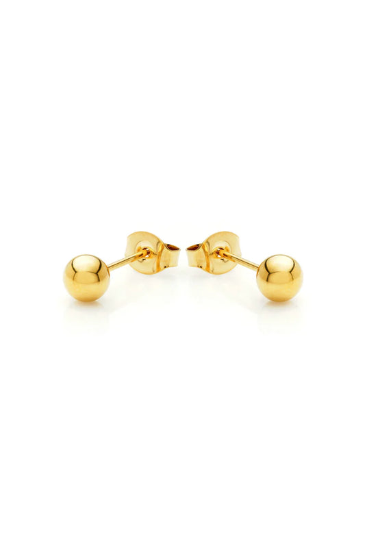 Tish Lyon Yellow Gold PVD Titanium Ball Stud Earrings