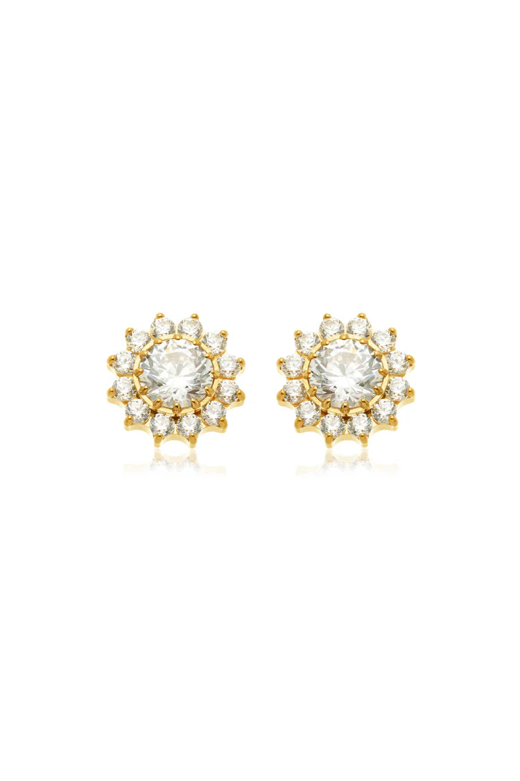 Tish Lyon Yellow Gold PVD Cluster Titanium Stud Earrings