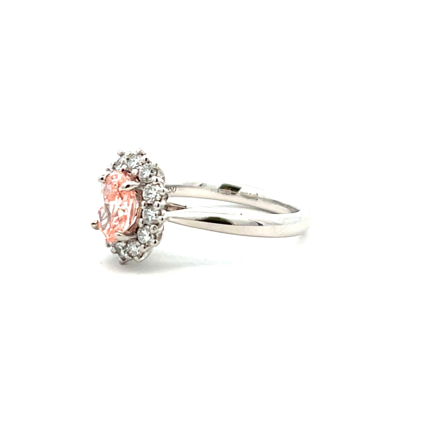Platinum Laboratory Grown Fancy Vivid Pink Diamond Cluster Ring Size L