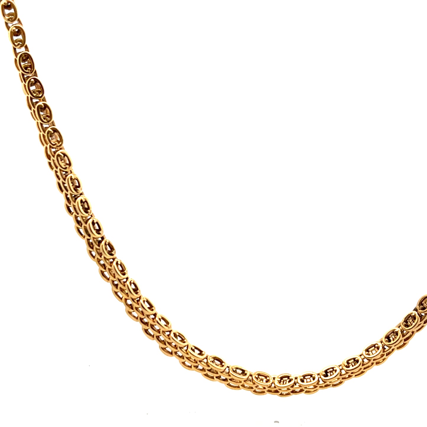 9ct Yellow Gold 17" Five Row Polished Link Necklace