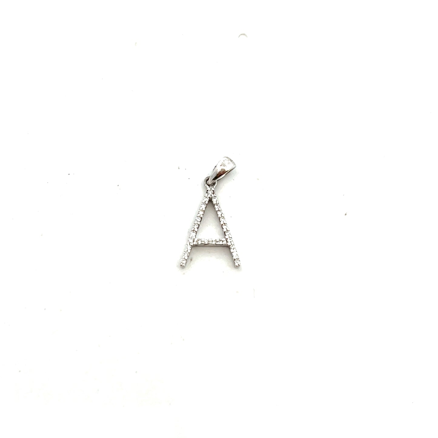 9ct White Gold Diamond Initial A.