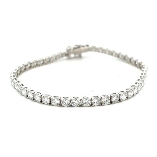 9ct White Gold 8ct Laboratory Grown Diamond Brilliant Cut Line Bracelet