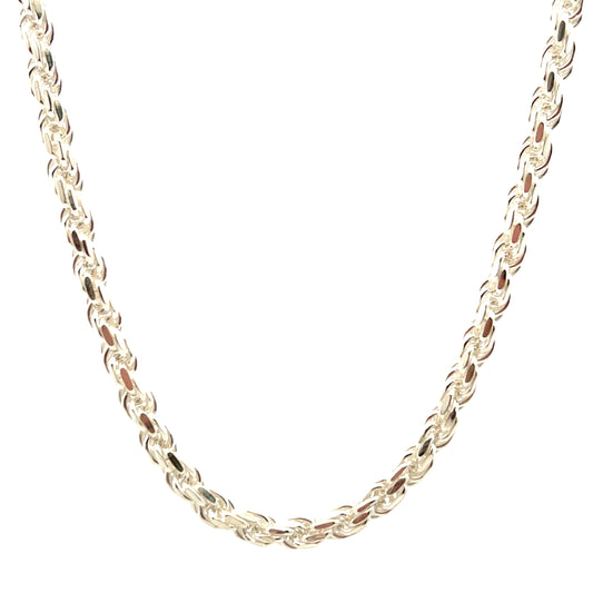 Sterling Silver 16" Diamond Cut Rope Chain