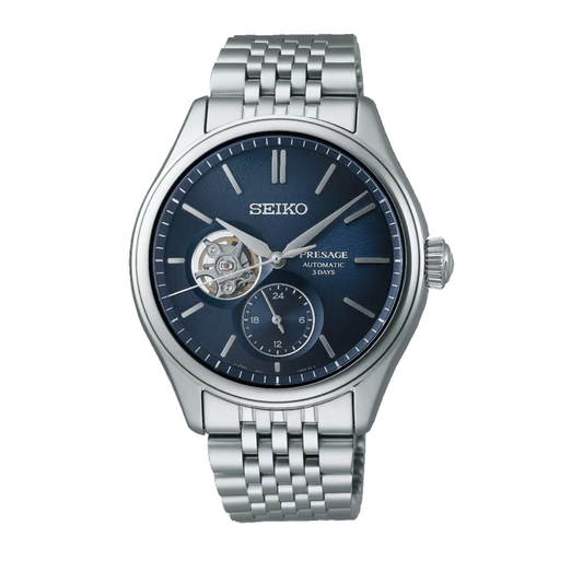 Seiko Presage Classic Open Heart in Ai-iro Japan Blue Watch SPB527J1